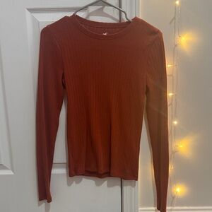 Hollister Women's Brick Red Long Sleeve Top